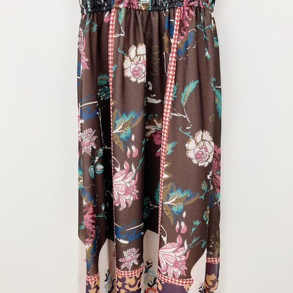 Anthropologie Vineet Bahl Garden Collage Maxi Dress Size 6 Brown Motif Embroider - Picture 10 of 16